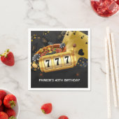 Personalisiertes Casino Night Partys Black Gold Serviette (Beispiel)