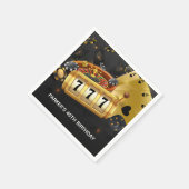 Personalisiertes Casino Night Partys Black Gold Serviette (Ecke)