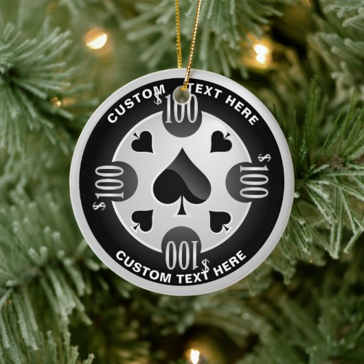 Personalisiertes Casino Poker Chip Weihnachten Keramik Ornament (Baum)