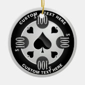 Personalisiertes Casino Poker Chip Weihnachten Keramik Ornament (Vorne)