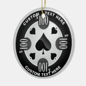 Personalisiertes Casino Poker Chip Weihnachten Keramik Ornament (Links)