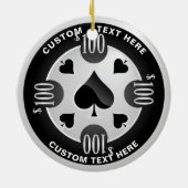 Personalisiertes Casino Poker Chip Weihnachten Keramik Ornament (Hinten)