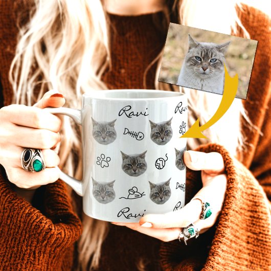 Personalisiertes Cat-Face-Foto Kaffeetasse