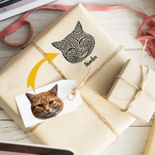 Personalisiertes Cat Foto, Haustiere Gummistempel