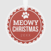 Personalisiertes Cat-Foto Ornament (Rückseite)