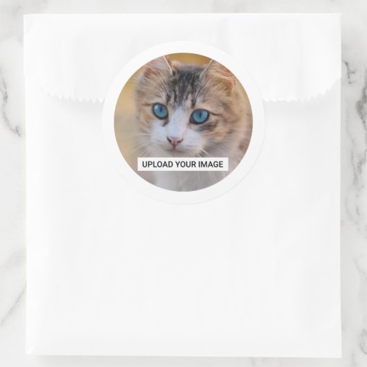 Personalisiertes Cat-Foto Runder Aufkleber (Tasche)