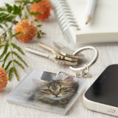 Personalisiertes Cat-Foto Schlüsselanhänger (Vorderseite rechts)