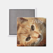 Personalisiertes Cat Foto und Name Magnet (Vorderseite/Rückseite)