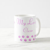 Personalisiertes Cat-Foto und Name Rosa Paw-Drucke Kaffeetasse (VorderseiteRechts)