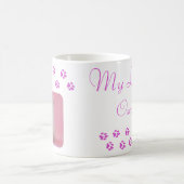 Personalisiertes Cat-Foto und Name Rosa Paw-Drucke Kaffeetasse (Mittel)