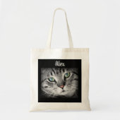 Personalisiertes Cat Foto und Name Tote Bag Tragetasche (Vorne)