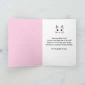 Personalisiertes Cat Happy 1. Schultag Karte (Innenseite)