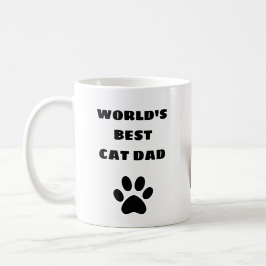 Personalisiertes Cat Vater Custom Foto Kaffeetasse (Links)