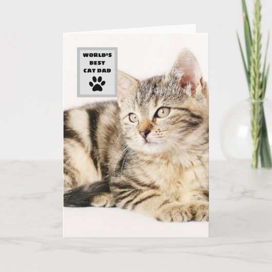 Personalisiertes Cat Vater Custom Foto Karte (Vorderseite)