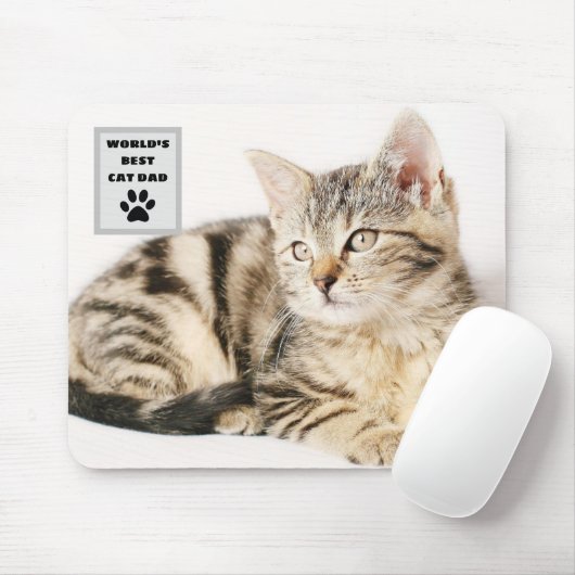 Personalisiertes Cat Vater Custom Foto Mousepad (Mit Mouse)