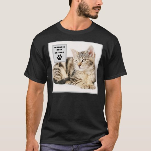 Personalisiertes Cat Vater Custom Foto T-Shirt (Vorderseite)