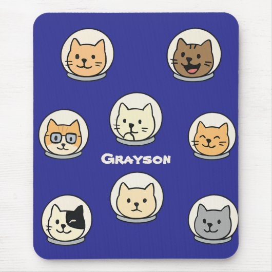 Personalisiertes Catstronaut-Mauspad mit Namen Mousepad (Vorne)