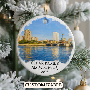 Personalisiertes Cedar Rapids-Ornament, individuel Keramik Ornament