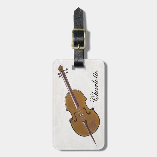 Personalisiertes Cello-Musikinstrument oder Gepäckanhänger (Vorderseite vertikal)