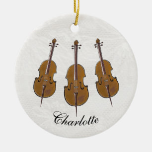 Personalisiertes Cello-Trio Keramik Ornament