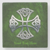 Personalisiertes Celtic Cross Steinuntersetzer (Vorderseite)