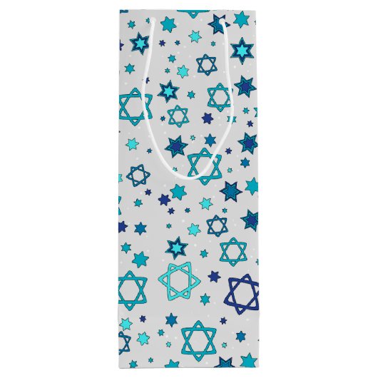 Personalisiertes Chag Sameach Star Geschenktaschen Geschenktüte Für Weinflaschen (Rückseite)