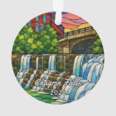 Personalisiertes Chagrin Falls-Acrylabzeichen, Cus Ornament (Rückseite)