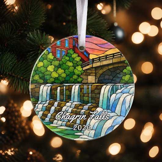 Personalisiertes Chagrin Falls-Acrylabzeichen, Cus Ornament