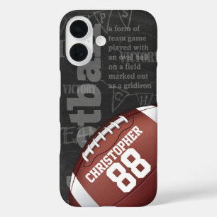 Personalisiertes Chalkboard American Football iPhone 16 Hülle