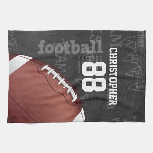 Personalisiertes Chalkboard American Football Küchentuch (Horizontal)