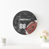 Personalisiertes Chalkboard American Football Larg Große Wanduhr (Zuhause)
