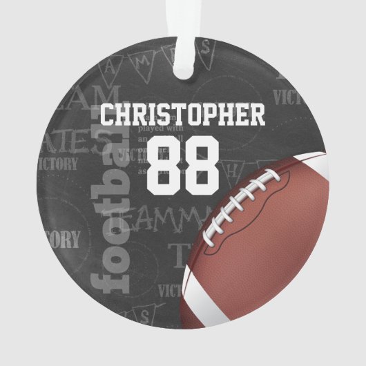 Personalisiertes Chalkboard American Football Ornament (Rückseite)