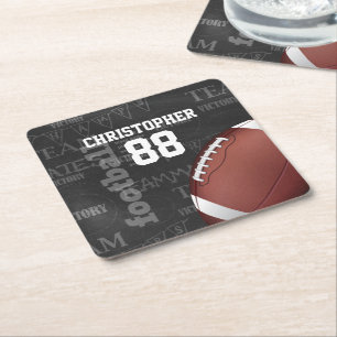 Personalisiertes Chalkboard American Football Rechteckiger Pappuntersetzer