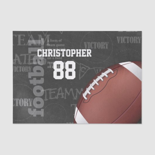 Personalisiertes Chalkboard American Football Seidenpapier (Vorderseite)