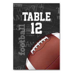 Personalisiertes Chalkboard American Football Tischnummer