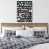 Personalisiertes Chalkboard "Family Rules" Leinwanddruck (Insitu (Schlafzimmer))