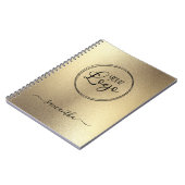 Personalisiertes Champagner Gold Foil Look Logo Notizblock (Linke Seite)