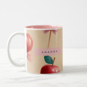 Personalisiertes charmantes Candy-Apple-Muster Zweifarbige Tasse