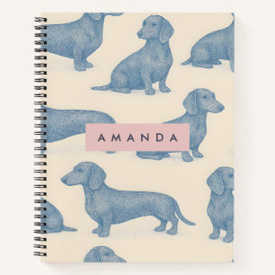 Personalisiertes Charmantes Elegantes Dachshund-Mu Notizblock