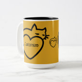 Personalisiertes Chat-Liebe-Schwarzes Logo Zweifarbige Tasse (Vorderseite Links)