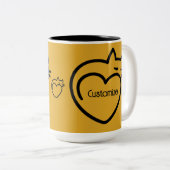Personalisiertes Chat-Liebe-Schwarzes Logo Zweifarbige Tasse (VorderseiteRechts)
