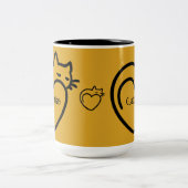 Personalisiertes Chat-Liebe-Schwarzes Logo Zweifarbige Tasse (Mittel)