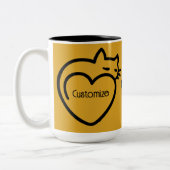 Personalisiertes Chat-Liebe-Schwarzes Logo Zweifarbige Tasse (Links)
