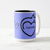 Personalisiertes Chat-Liebe-Schwarzes Logo Zweifarbige Tasse (VorderseiteRechts)