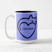 Personalisiertes Chat-Liebe-Schwarzes Logo Zweifarbige Tasse (Links)