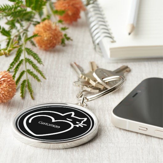 Personalisiertes Chat-Liebe-weites Logo Schlüsselanhänger (Seite)