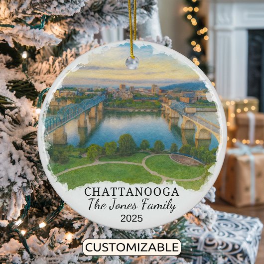 Personalisiertes Chattanooga-Ornament, Tennessee Keramik Ornament