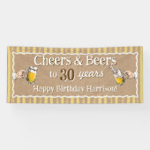 Personalisiertes Cheers & Beers Geburtstagsbanner Banner (Horizontal)