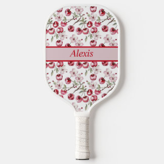 Personalisiertes Cherry Blossom Elegantes Blumende Pickleball Schläger
