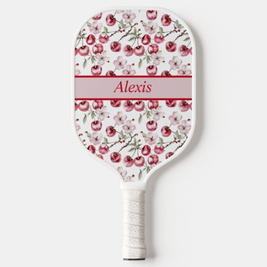 Personalisiertes Cherry Blossom Elegantes Blumende Pickleball Schläger (Vorderseite)